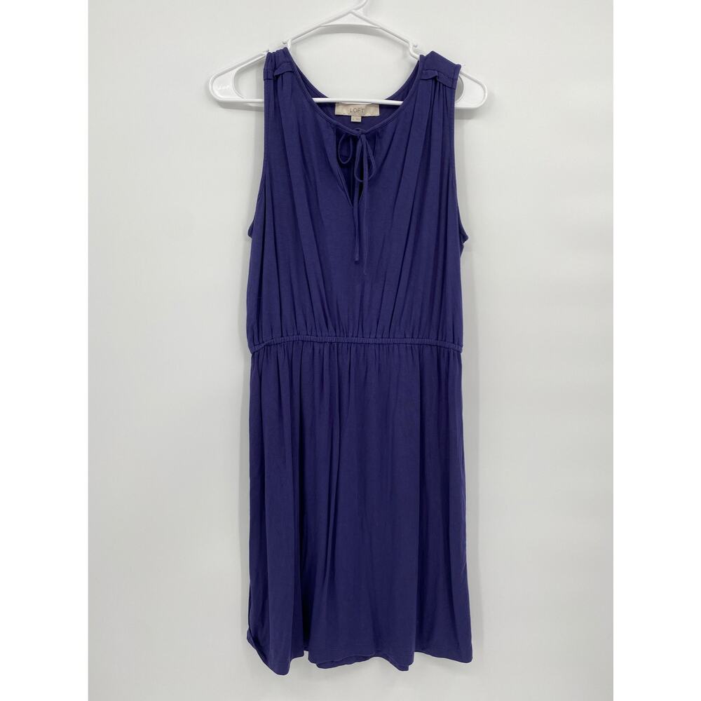 Ann Taylor LOFT Purple Casual A-Line Knee Length Mini Dress